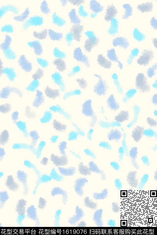 小清新笔触数码印花花型下载（图片编号: 1619076） - 瓦栏（Walan）