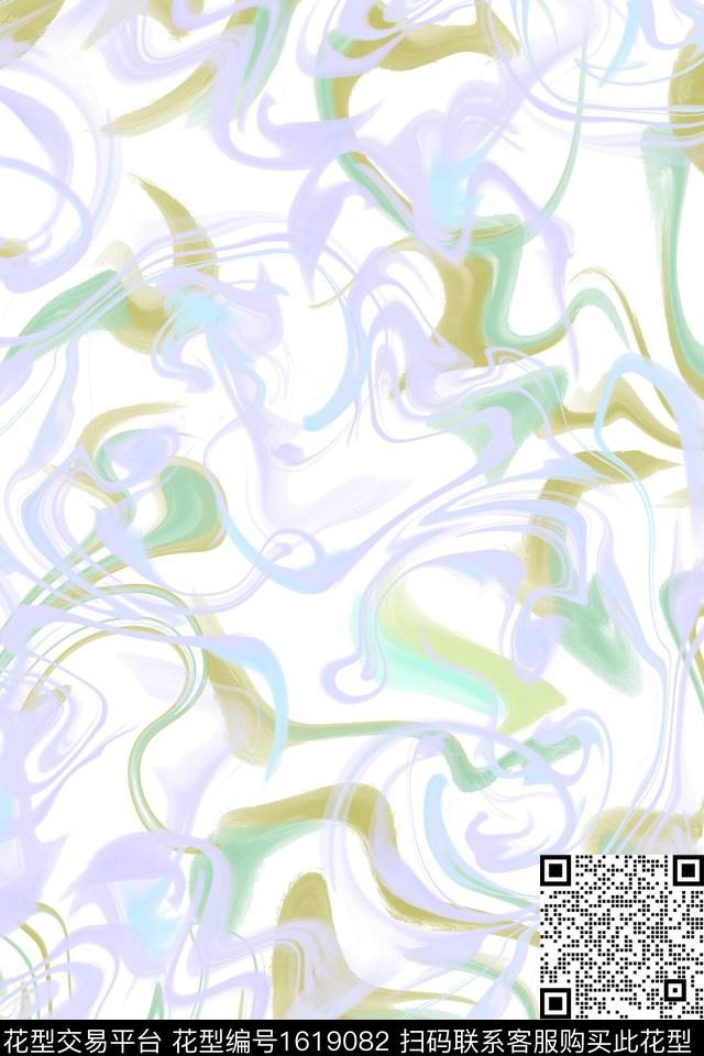 小清新简约抽象数码印花花型下载（图片编号: 1619082） - 瓦栏（Walan）