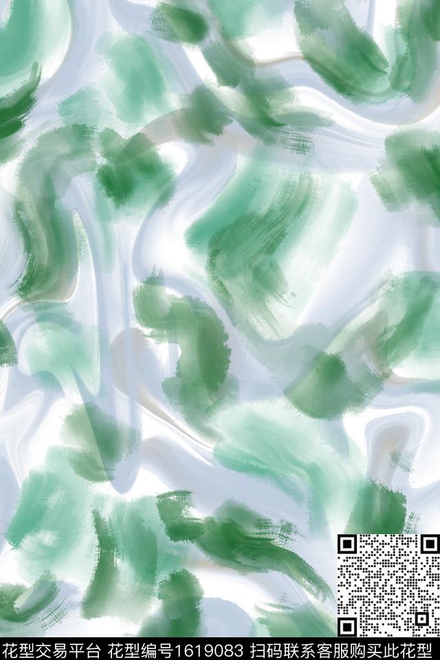 笔触抽象渐变数码印花花型下载（图片编号: 1619083） - 瓦栏（Walan）