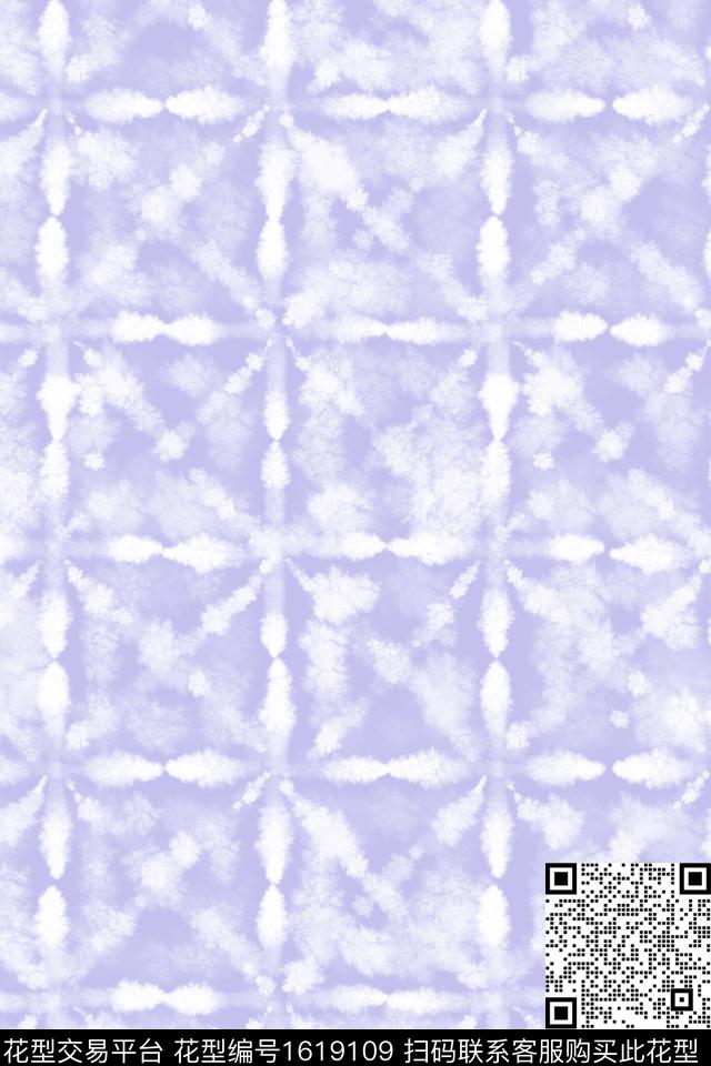 小清新水彩格子数码印花花型下载（图片编号: 1619109） - 瓦栏（Walan）