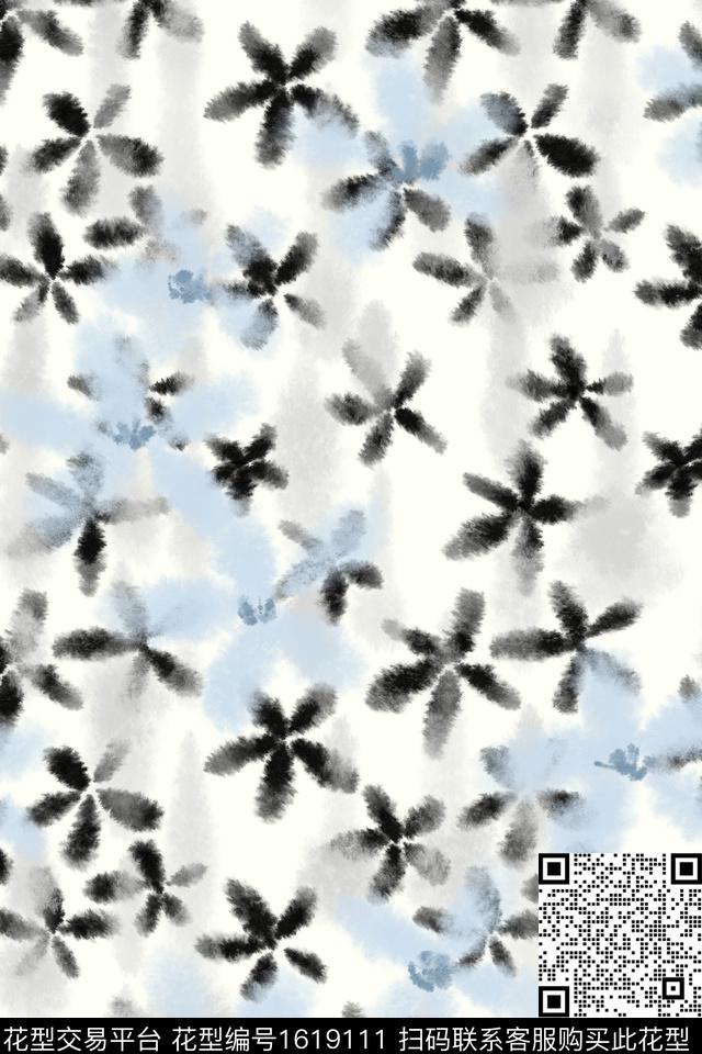 小清新花卉简约数码印花花型下载（图片编号: 1619111） - 瓦栏（Walan）