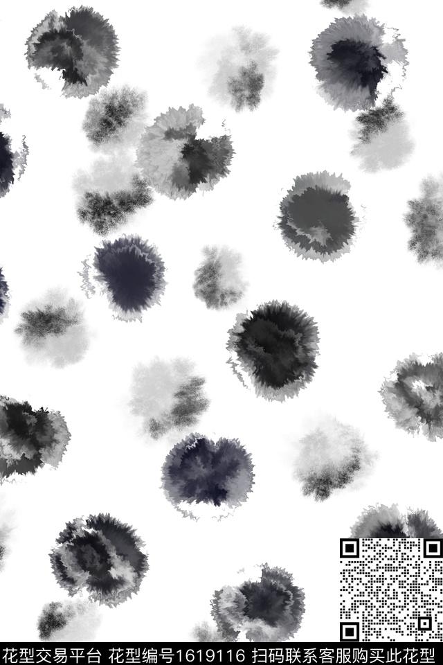 简约波点渐变数码印花花型下载（图片编号: 1619116） - 瓦栏（Walan）
