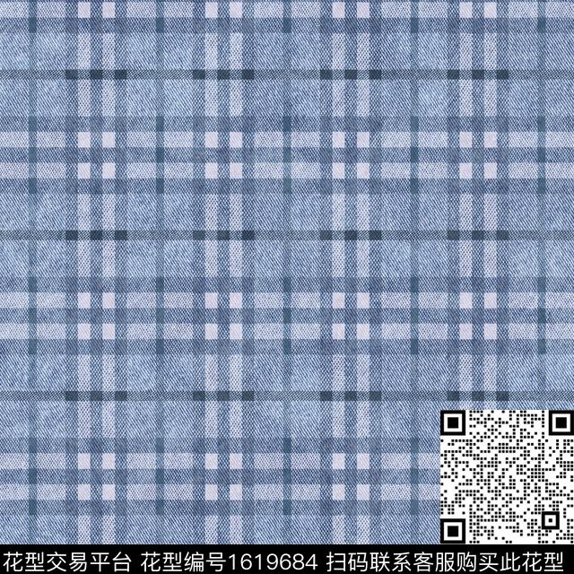 肌理格子牛仔纹理数码印花花型下载（图片编号: 1619684） - 瓦栏（Walan）