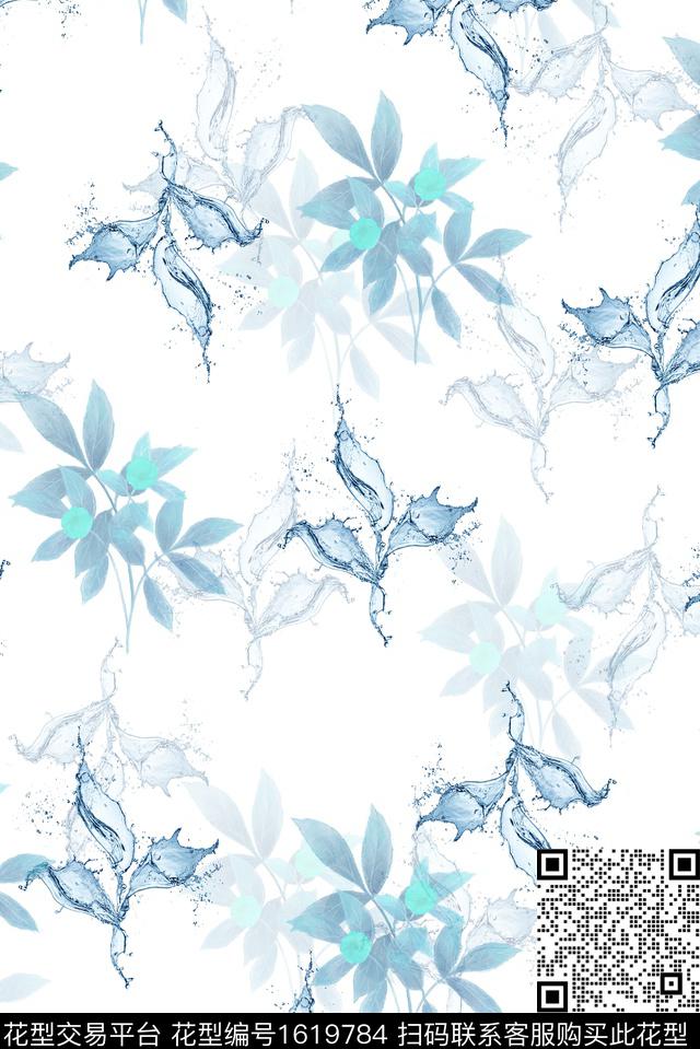 小清新花卉影花数码印花花型下载（图片编号: 1619784） - 瓦栏（Walan）