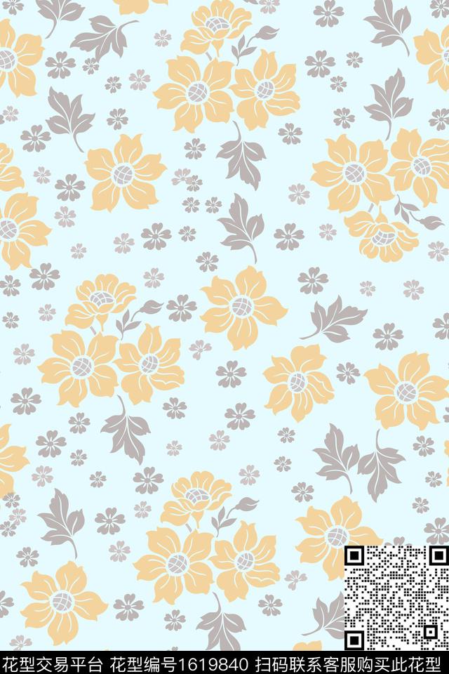 平面花卉花卉小碎花数码印花花型下载（图片编号: 1619840） - 瓦栏（Walan）