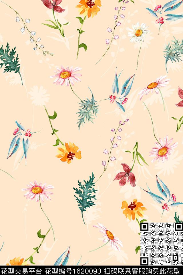 影花年轻女装花卉数码印花花型下载（图片编号: 1620093） - 瓦栏（Walan）