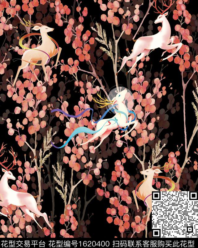 影花中国风花卉数码印花花型下载（图片编号: 1620400） - 瓦栏（Walan）