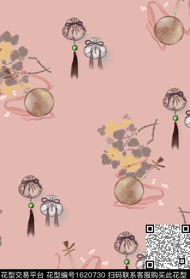 小清新花卉香囊数码印花花型下载（图片编号: 1620730） - 瓦栏（Walan）