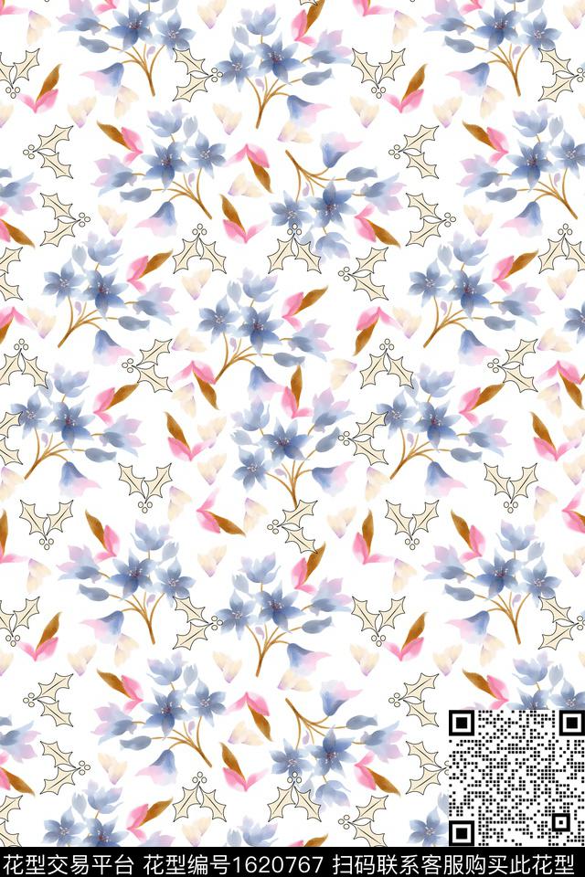 满版散花小碎花数码花型数码印花花型下载（图片编号: 1620767） - 瓦栏（Walan）