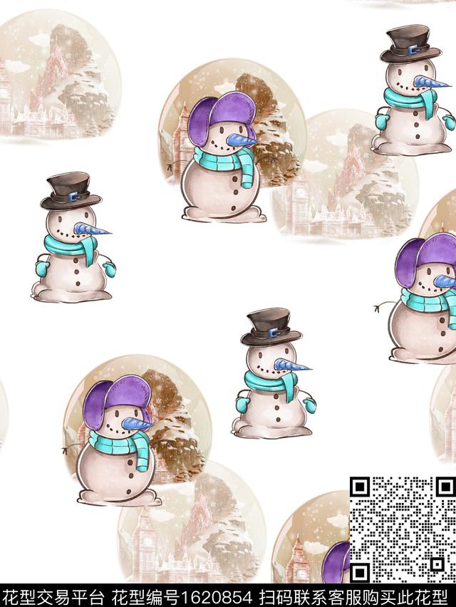 玩具卡通人物雪人数码印花花型下载（图片编号: 1620854） - 瓦栏（Walan）