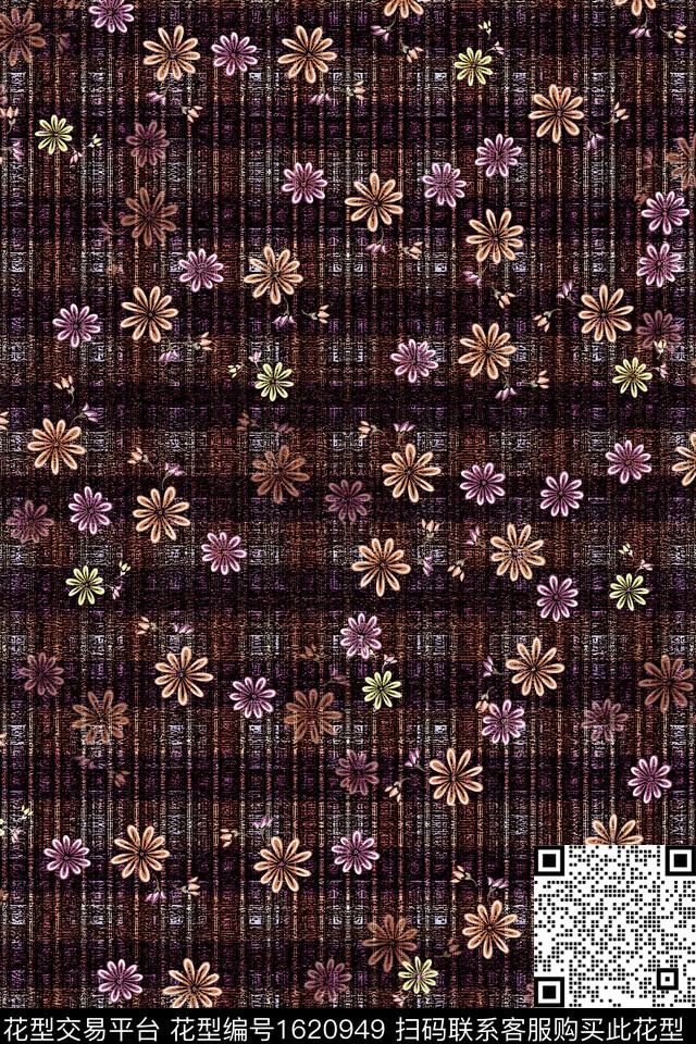 花卉小碎花中老年数码印花花型下载（图片编号: 1620949） - 瓦栏（Walan）