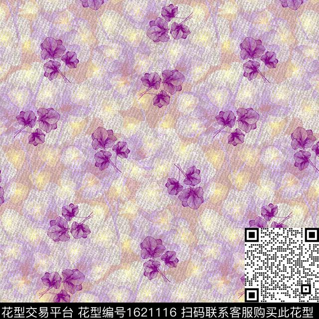 花卉纹理模糊花卉数码印花花型下载（图片编号: 1621116） - 瓦栏（Walan）