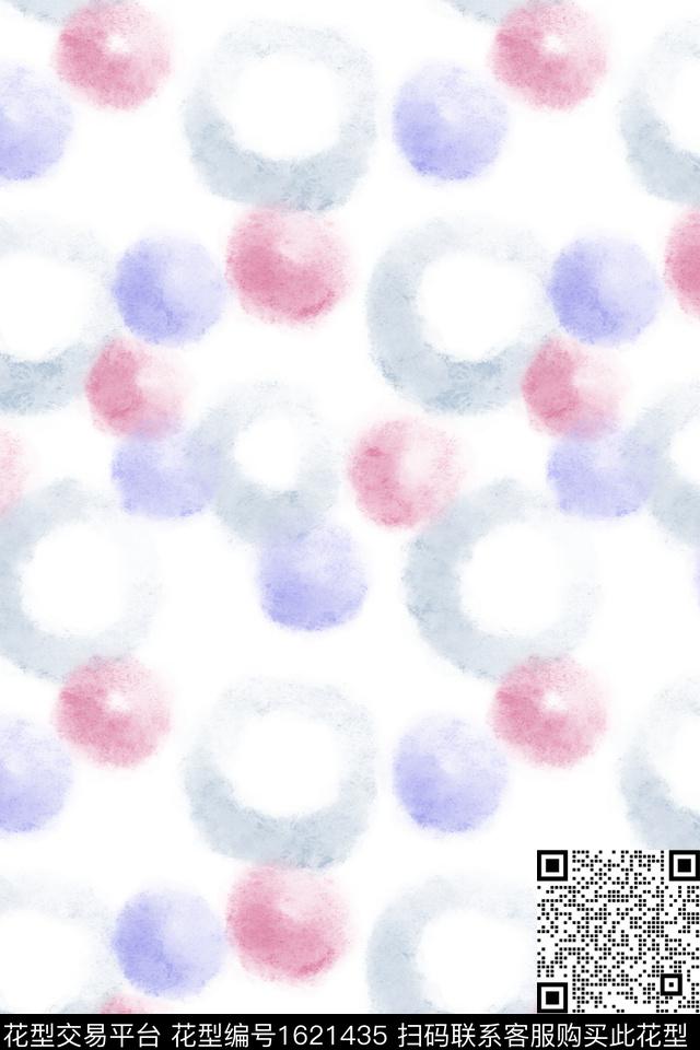小清新简约水彩数码印花花型下载（图片编号: 1621435） - 瓦栏（Walan）