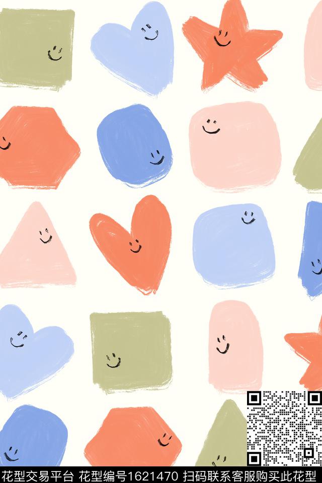 小清新趣味可爱数码印花花型下载（图片编号: 1621470） - 瓦栏（Walan）