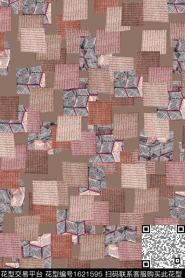 中老年几何毛线数码印花花型下载（图片编号: 1621595） - 瓦栏（Walan）