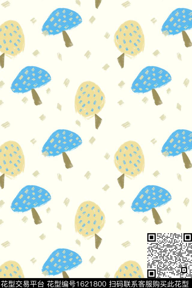 小清新趣味波点数码印花花型下载（图片编号: 1621800） - 瓦栏（Walan）