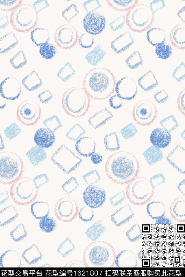 小清新几何趣味数码印花花型下载（图片编号: 1621807） - 瓦栏（Walan）