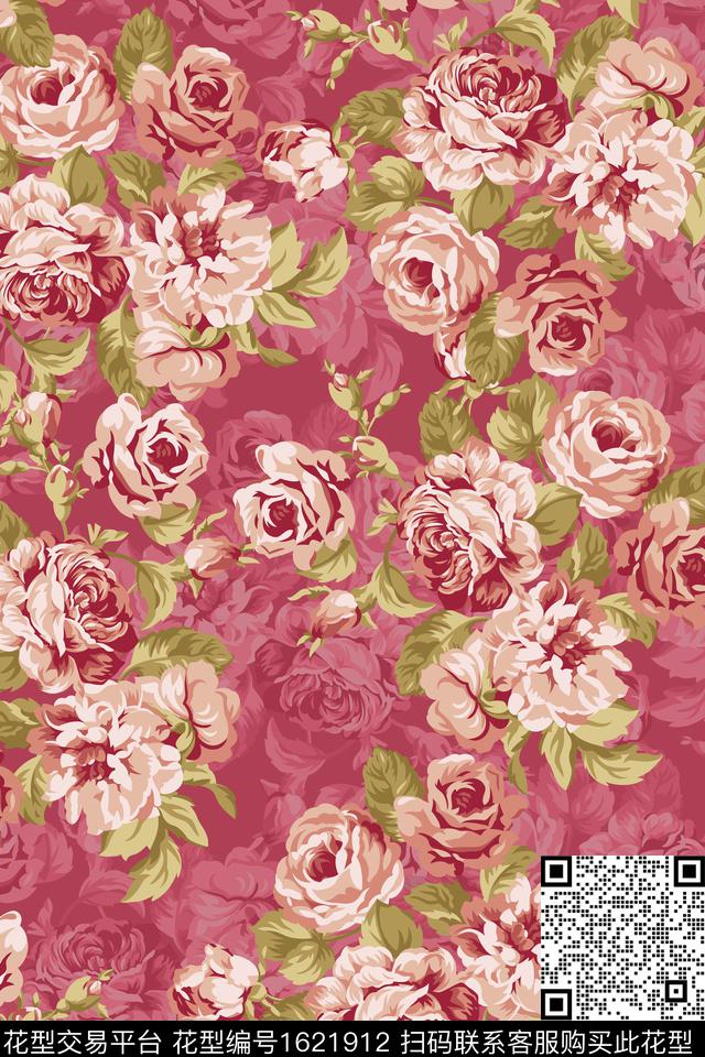 花卉影花平面花卉数码印花花型下载（图片编号: 1621912） - 瓦栏（Walan）