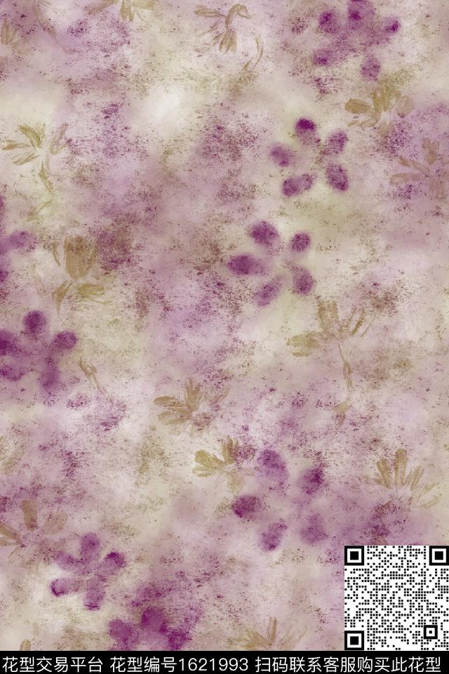 侘寂肌理水彩数码印花花型下载（图片编号: 1621993） - 瓦栏（Walan）