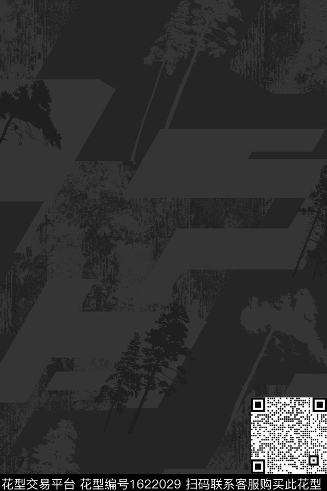 树肌理混合拼接数码印花花型下载（图片编号: 1622029） - 瓦栏（Walan）