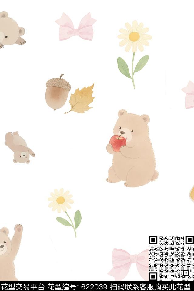 卡通动物趣味熊数码印花花型下载（图片编号: 1622039） - 瓦栏（Walan）