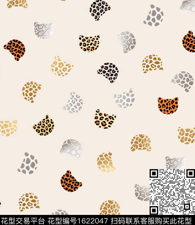 豹头豹纹动物纹数码印花花型下载（图片编号: 1622047） - 瓦栏（Walan）