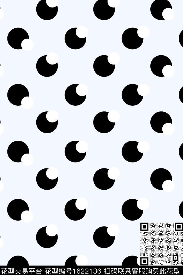 小清新简约波点数码印花花型下载（图片编号: 1622136） - 瓦栏（Walan）