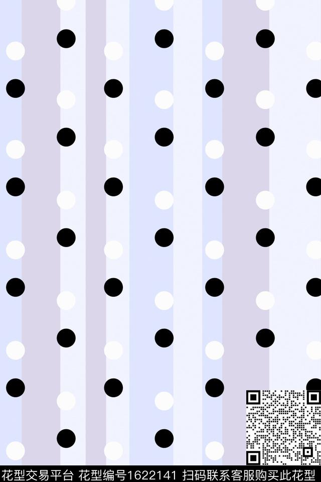 小清新简约波点数码印花花型下载（图片编号: 1622141） - 瓦栏（Walan）