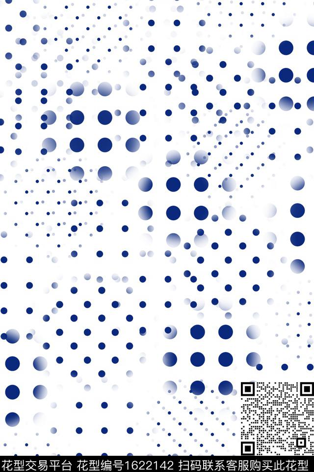 简约波点渐变数码印花花型下载（图片编号: 1622142） - 瓦栏（Walan）