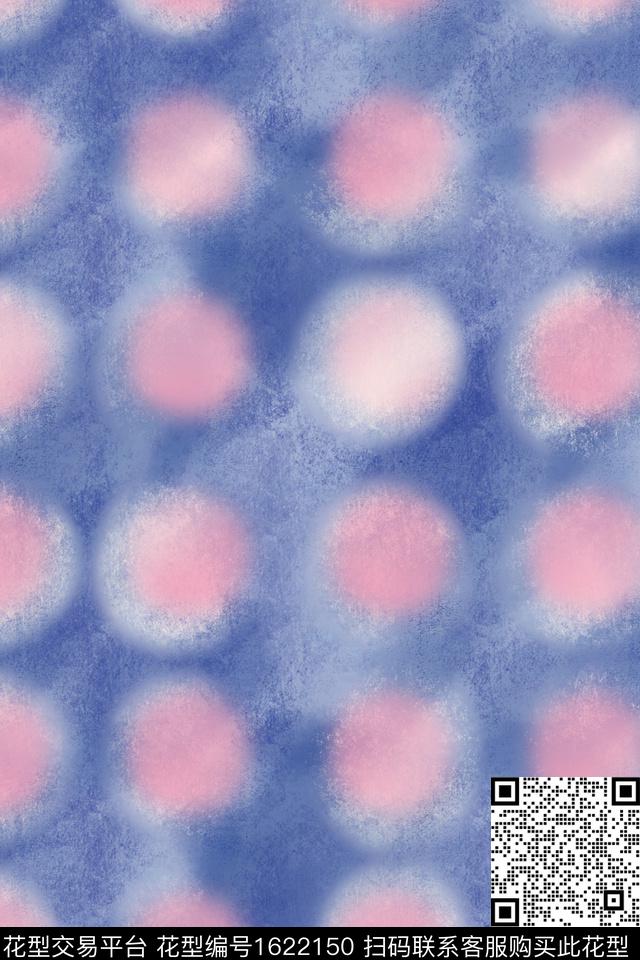 简约水彩波点数码印花花型下载（图片编号: 1622150） - 瓦栏（Walan）