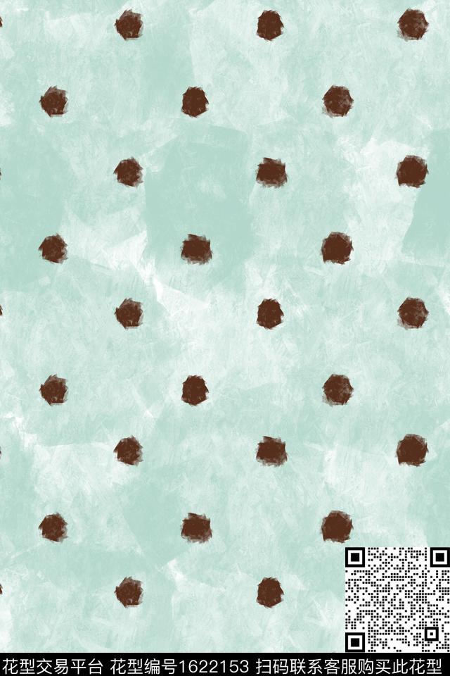 小清新简约波点数码印花花型下载（图片编号: 1622153） - 瓦栏（Walan）