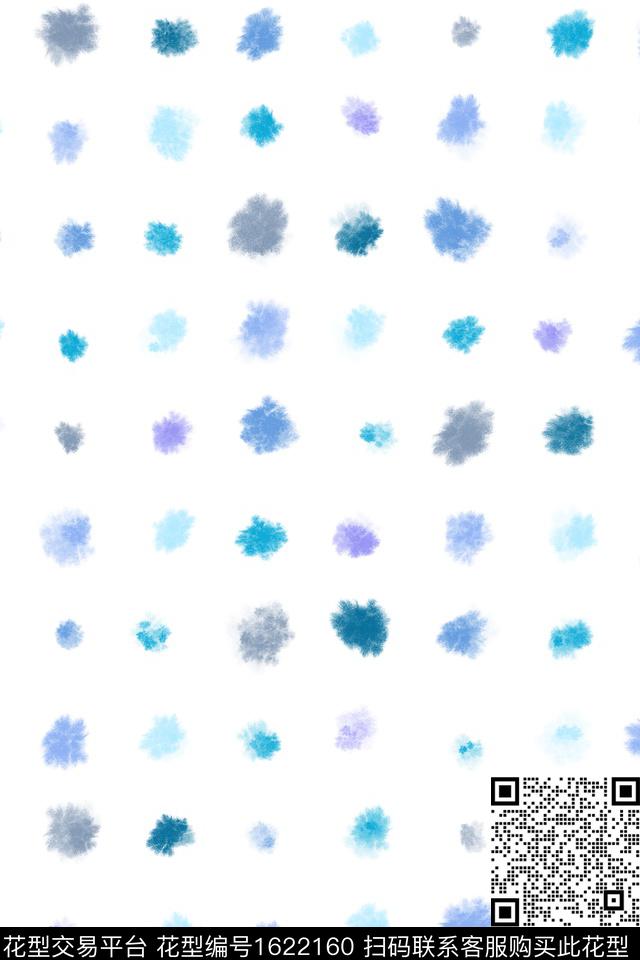 小清新水彩波点数码印花花型下载（图片编号: 1622160） - 瓦栏（Walan）