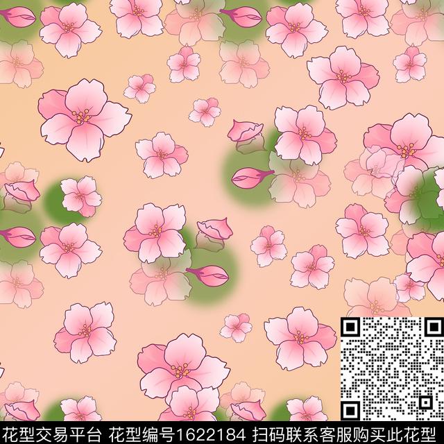 花卉平面花卉影花数码印花花型下载（图片编号: 1622184） - 瓦栏（Walan）