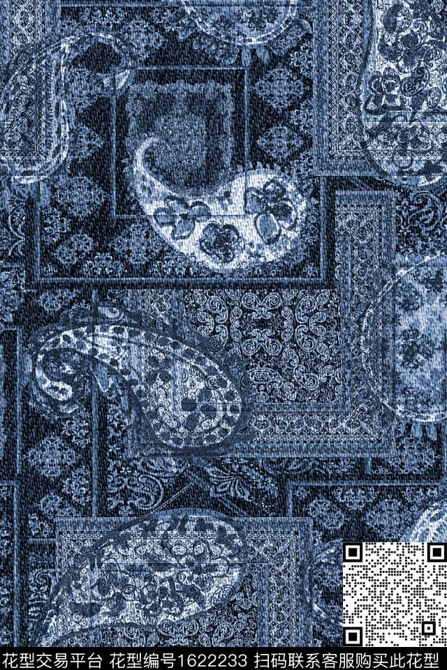 民族风佩斯利传统纹样数码印花花型下载（图片编号: 1622233） - 瓦栏（Walan）