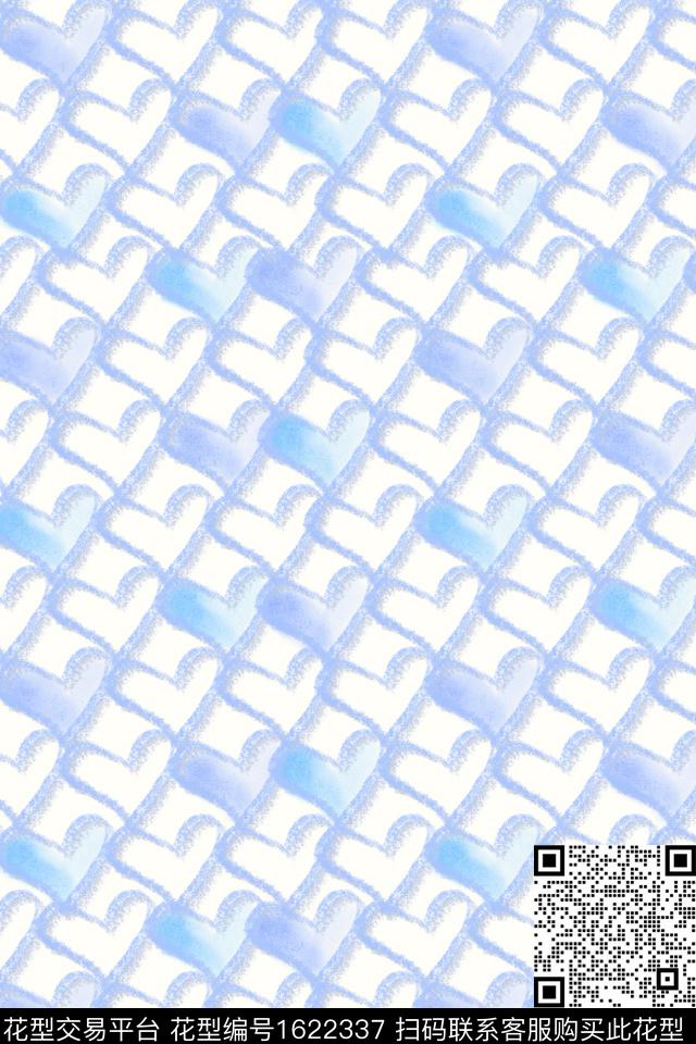 小清新爱心肌理数码印花花型下载（图片编号: 1622337） - 瓦栏（Walan）