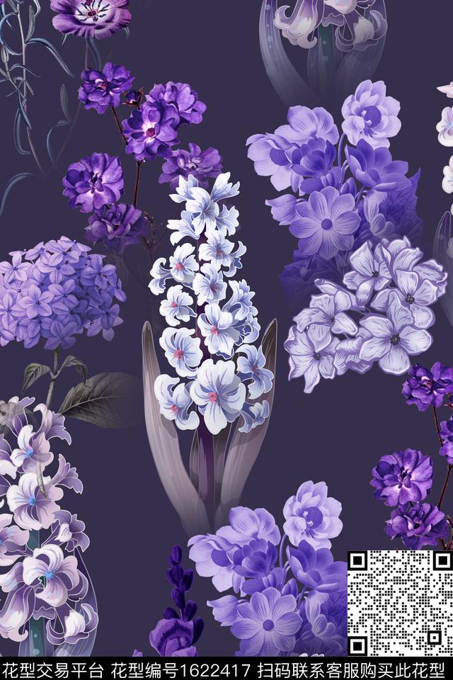 植物花卉深底花卉数码印花花型下载（图片编号: 1622417） - 瓦栏（Walan）