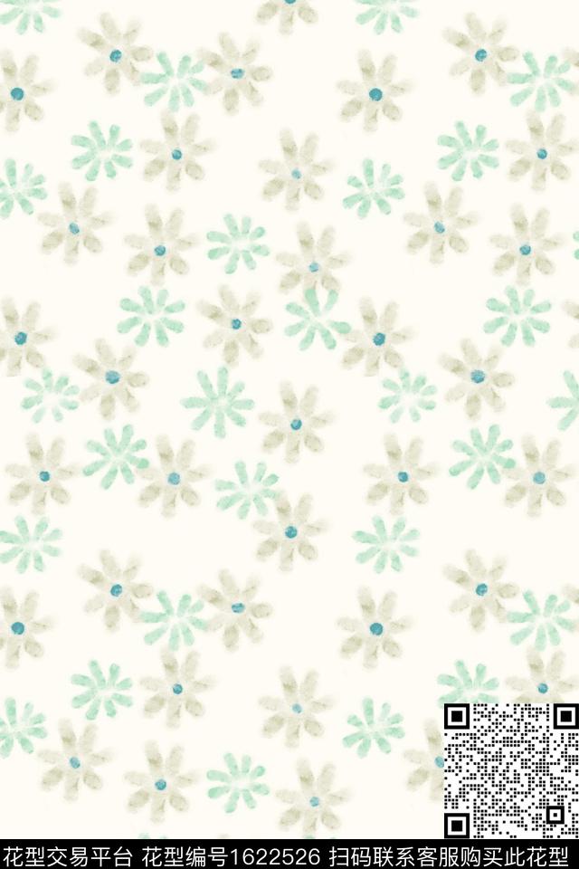小清新花卉小碎花数码印花花型下载（图片编号: 1622526） - 瓦栏（Walan）