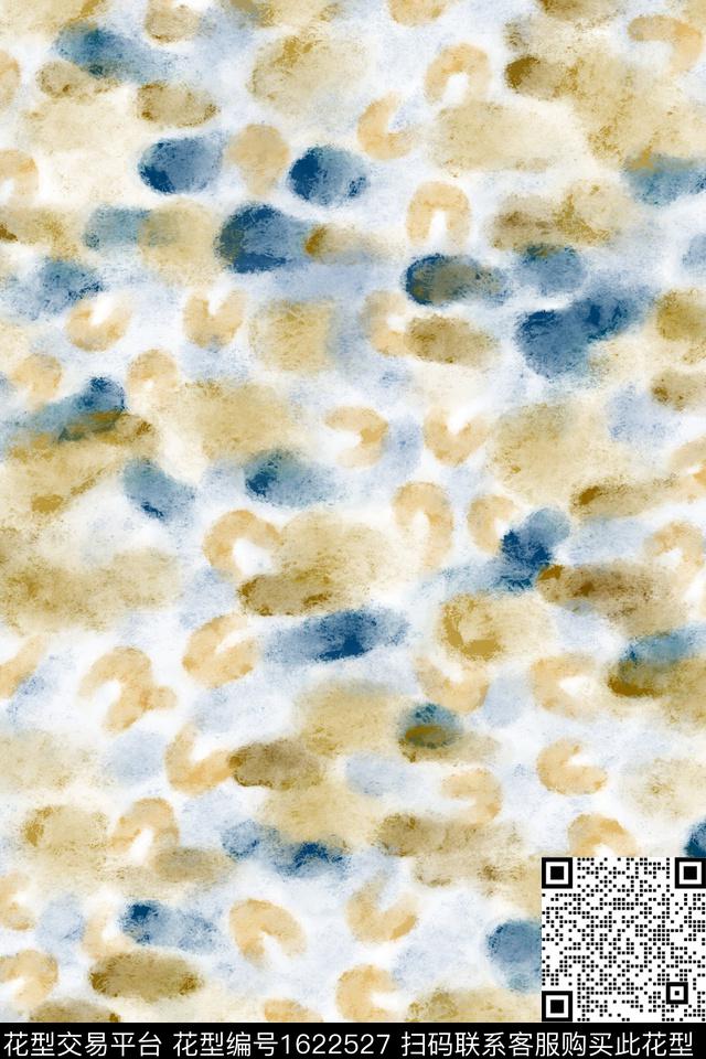 笔触水彩抽象数码印花花型下载（图片编号: 1622527） - 瓦栏（Walan）