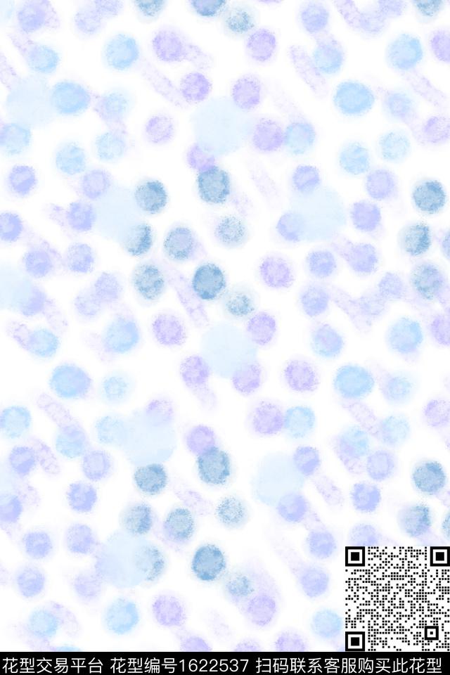 小清新水彩波点数码印花花型下载（图片编号: 1622537） - 瓦栏（Walan）