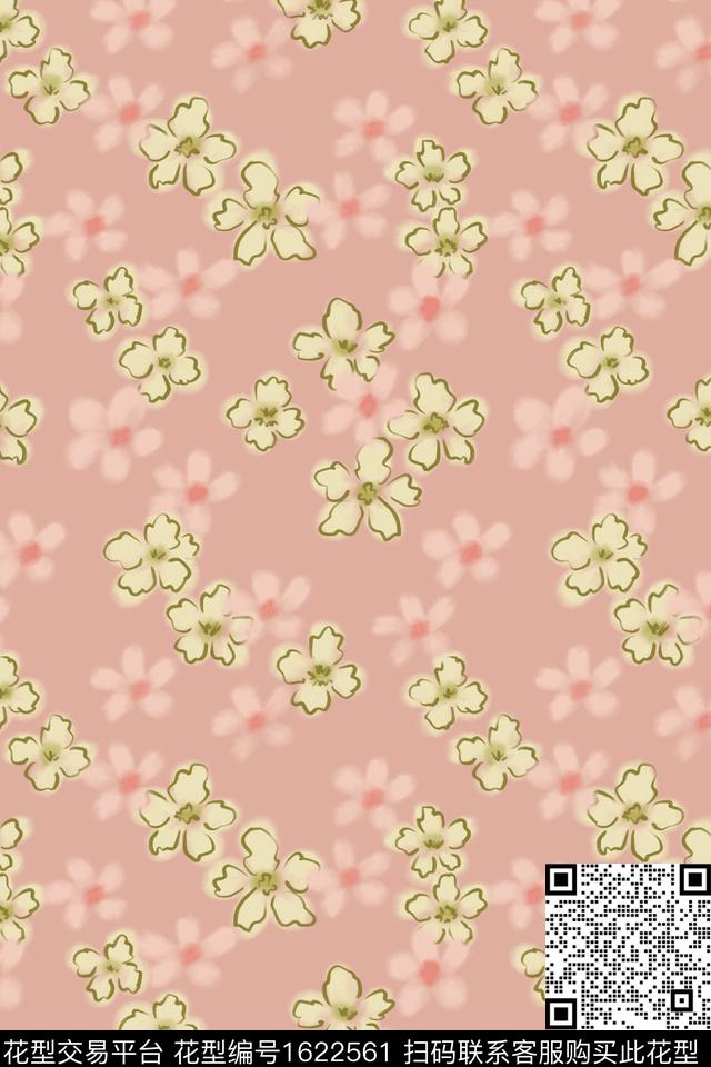 清爽底花卉花卉小碎花数码印花花型下载（图片编号: 1622561） - 瓦栏（Walan）
