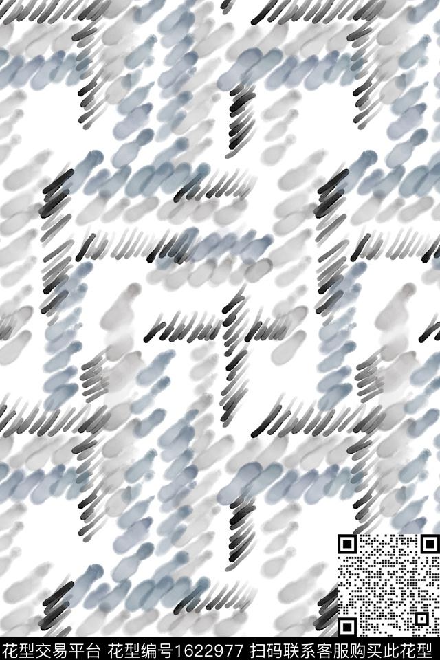 水彩笔触数码印花花型下载（图片编号: 1622977） - 瓦栏（Walan）