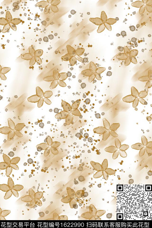 侘寂花卉小碎花数码印花花型下载（图片编号: 1622990） - 瓦栏（Walan）