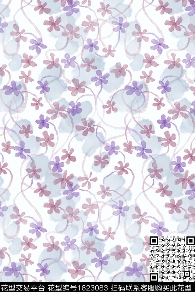 小清新花卉小碎花数码印花花型下载（图片编号: 1623083） - 瓦栏（Walan）