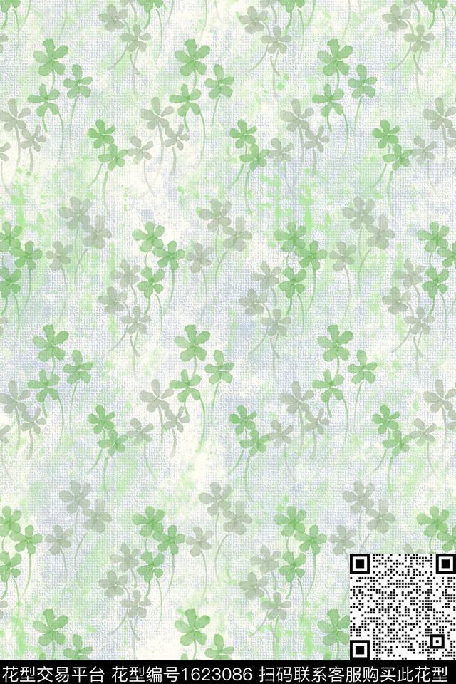 花卉小碎花水彩数码印花花型下载（图片编号: 1623086） - 瓦栏（Walan）