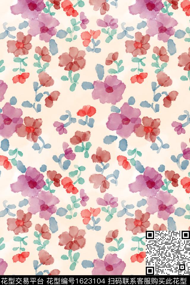 小清新花卉小碎花数码印花花型下载（图片编号: 1623104） - 瓦栏（Walan）