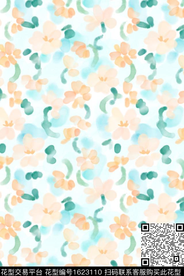 小清新花卉小碎花数码印花花型下载（图片编号: 1623110） - 瓦栏（Walan）