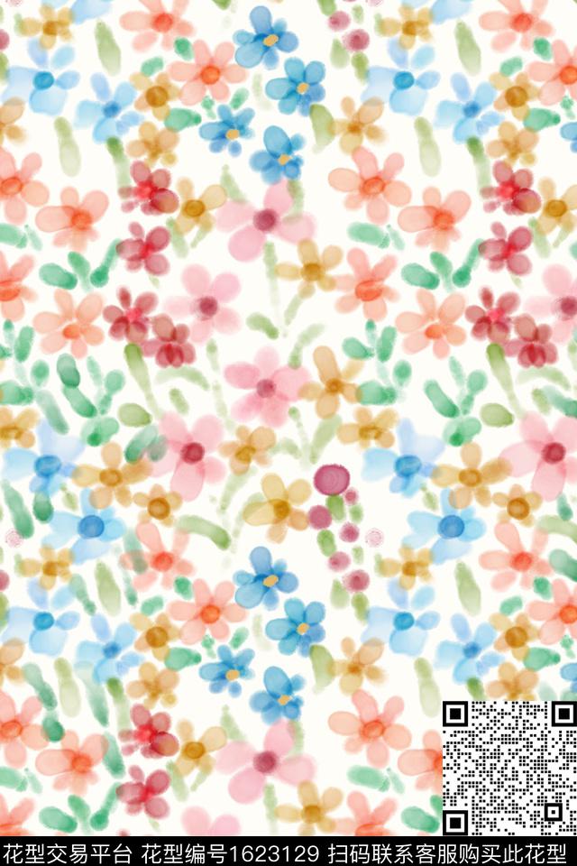 小清新花卉小碎花数码印花花型下载（图片编号: 1623129） - 瓦栏（Walan）