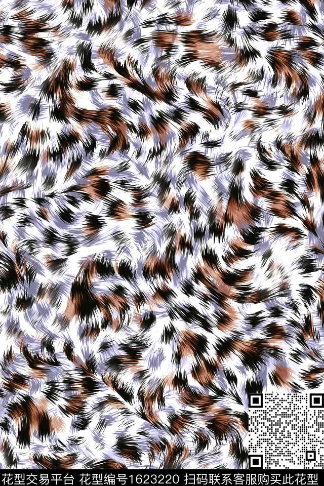 手绘豹纹动物纹数码印花花型下载（图片编号: 1623220） - 瓦栏（Walan）