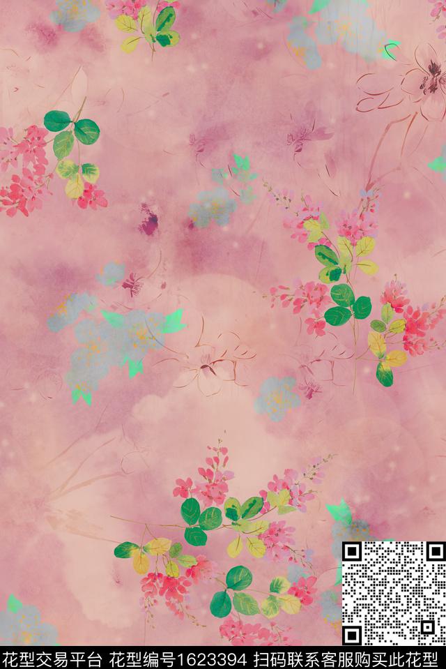 中老年花卉影花数码印花花型下载（图片编号: 1623394） - 瓦栏（Walan）