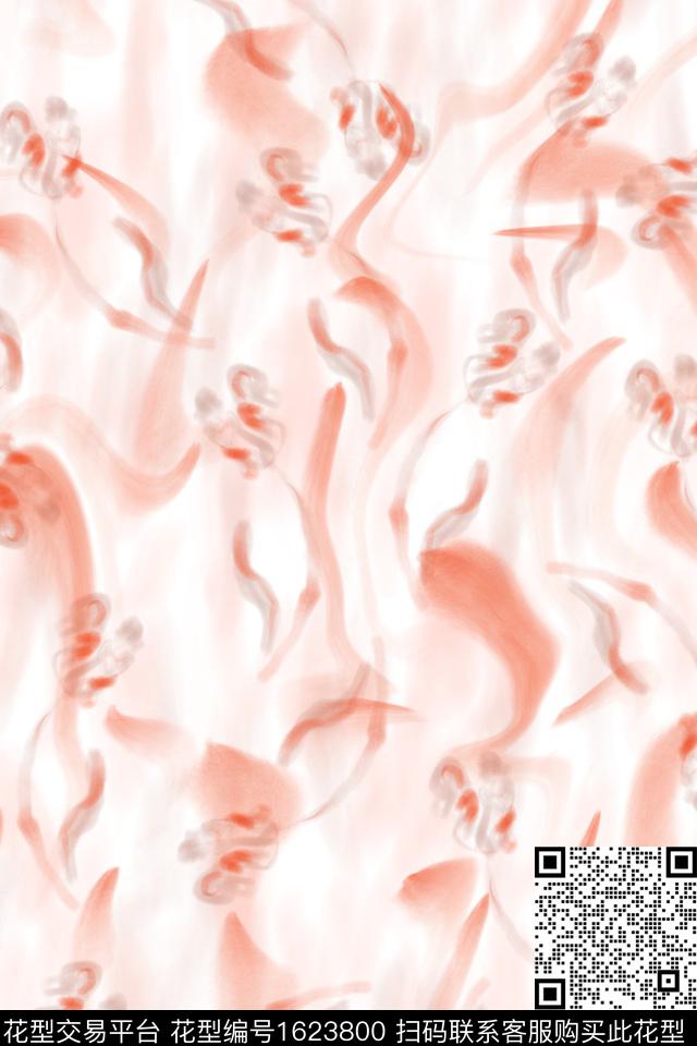 小清新花卉水彩数码印花花型下载（图片编号: 1623800） - 瓦栏（Walan）